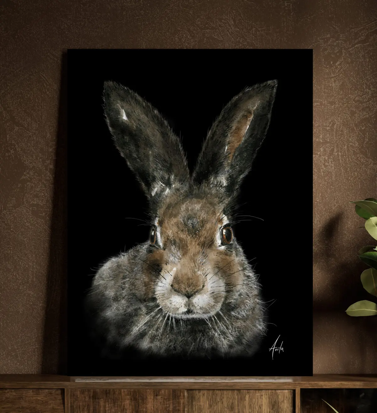 Hare (sort bakgrunn)